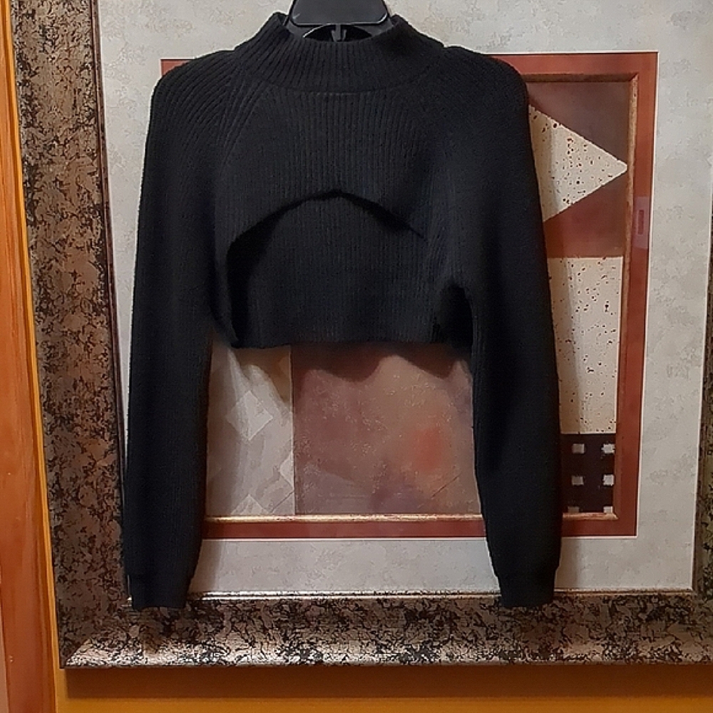 Anthropologie Black Crew Neck Sweater